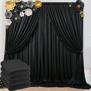 10x10 ft Wrinkle Free Red Backdrop Curtains Panels for Parties, Thick Polyester Backdrop Drape for Birthday Wedding Photography Home Decorations