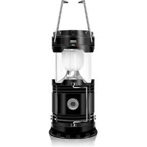 LED Solar Camping Lantern DIBMS LED Collapsible Portable Solar AC Rechargeable Lantern Flashlight Waterproof Survival Lights for Camping Hurricanes Emergencies Power Outages Home Indoor Outdoor