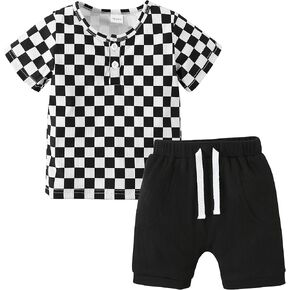 nilikastta Toddler Boy Clothes,Long Sleeve Hoodies Top With Elastic Waistband Pants Fall Winter Boy Outfit Infant 1-6T