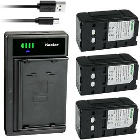 Kastar 2-Pack NP-77H Battery and LTD2 USB Charger Compatible with Sony CCD-TR916 CCD-TR93 CCD-TR94 CCD-TR96 CCD-TR98 CCD-TR99, NP33 NP55 NP55H NP66 NP68 NP77 NP77H NP78 NP90 NP98 NP98H NP99 in Kuwait