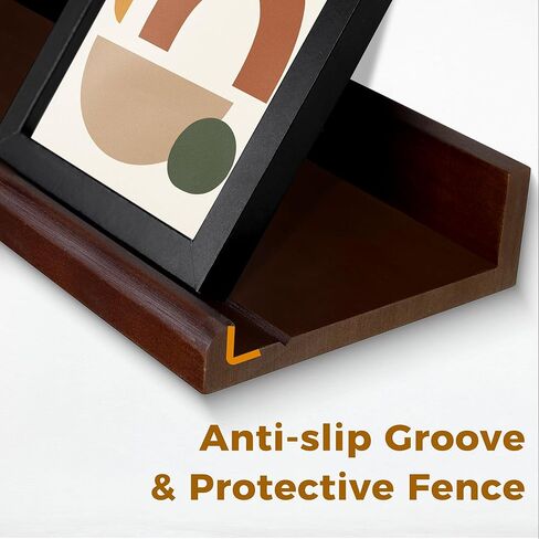 Annecy Floating Shelves Wall Mounted Set of 3, 47 Inch Black Rustic Wood Shelves for Wall, Wall Storage Shelves with Guardrail Design for Bedroom, Bathroom, Kitchen, Office, 3 Different Sizes in Kuwait