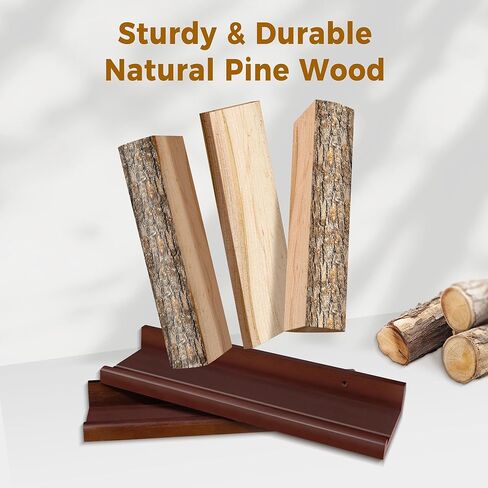 Annecy Floating Shelves Wall Mounted Set of 3, 47 Inch Black Rustic Wood Shelves for Wall, Wall Storage Shelves with Guardrail Design for Bedroom, Bathroom, Kitchen, Office, 3 Different Sizes in Kuwait