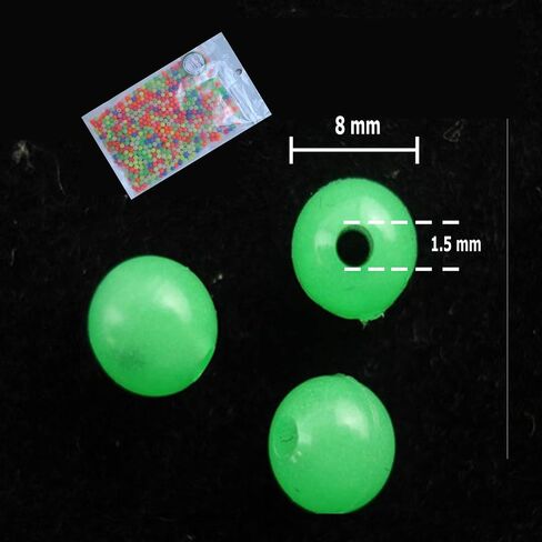 FASPLORE 1000pcs Fishing Beads Mixed Color Luminous Beads Round Plastic Rig Beads Fishing Tackle 4mm 6mm 8mm 10mm 12mm in Saudi Arabia