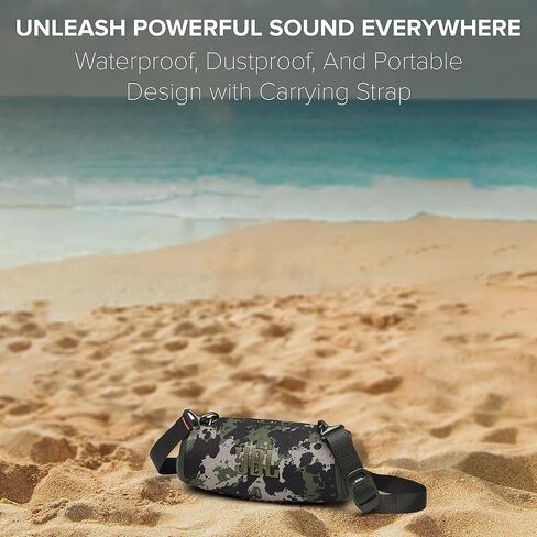 JBL Xtreme 3 Portable Bluetooth Speaker - Powerful Sound & Deep Bass - IP67 Waterproof - Pair with Multiple Speakers - Wireless Bluetooth Speaker Bundle with Megen Protective Hardshell Case(Camo) in Saudi Arabia