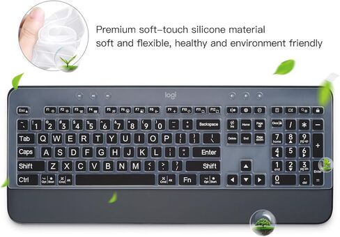 غطاء لوحة المفاتيح لـ Logitech Signature K650 Comfort غطاء حماية لوحة المفاتيح اللاسلكية كامل الحجم، ملحقات Logitech Signature K650، شفاف in Kuwait