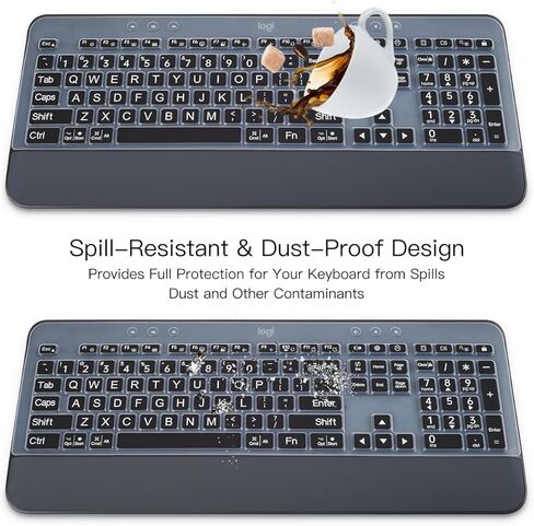 غطاء لوحة المفاتيح لـ Logitech Signature K650 Comfort غطاء حماية لوحة المفاتيح اللاسلكية كامل الحجم، ملحقات Logitech Signature K650، شفاف in Kuwait