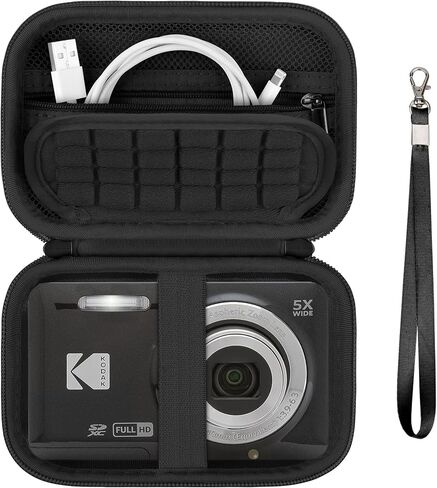 Hard Carrying Case for KODAK PIXPRO Friendly Zoom FZ55/ FZ45/ FZ43 16MP Digital Camera, Vlogging Camera Protective Cases Bag with Mesh Pocket for USB Cable, Battery, Black in Kuwait