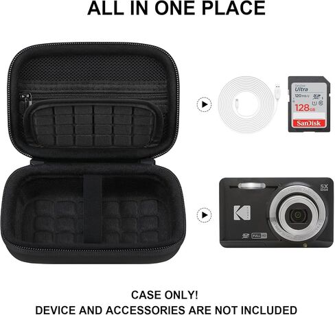 Hard Carrying Case for KODAK PIXPRO Friendly Zoom FZ55/ FZ45/ FZ43 16MP Digital Camera, Vlogging Camera Protective Cases Bag with Mesh Pocket for USB Cable, Battery, Black in Kuwait