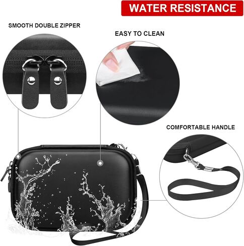 Hard Carrying Case for KODAK PIXPRO Friendly Zoom FZ55/ FZ45/ FZ43 16MP Digital Camera, Vlogging Camera Protective Cases Bag with Mesh Pocket for USB Cable, Battery, Black in Kuwait
