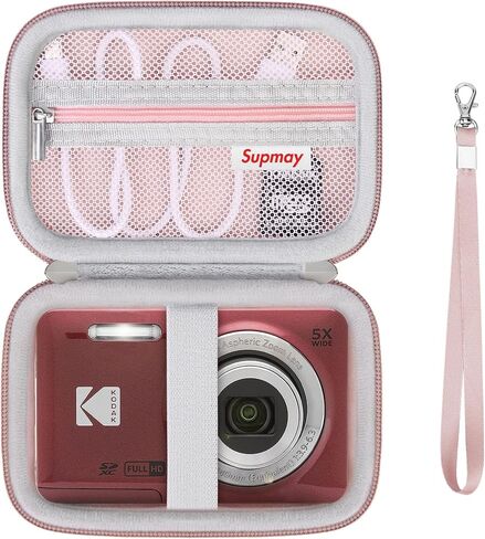 Hard Carrying Case for KODAK PIXPRO Friendly Zoom FZ55/ FZ45/ FZ43 16MP Digital Camera, Vlogging Camera Protective Cases Bag with Mesh Pocket for USB Cable, Battery, Black in Kuwait