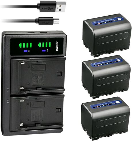Kastar 3-Pack NP-QM71D Battery and LTD2 USB Charger Compatible with Sony CCD-TRV108 CCD-TRV116 CCD-TRV118 CCD-TRV126 GV-D1000 GV-D1000E Video Walkman CCD-TRV128 CCD-TRV138 CCD-TRV150 CCD-TRV208 Camera in Saudi Arabia