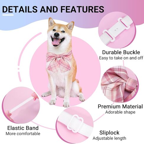 Segarty Dog Neck Bows, 30PCS Adjustable Pet Bowties Collar for Medium Large Dogs, Dog Bowknot Bow Neck Ties Costumes Grooming Accessories Neck Bows for Christmas Birthday Holiday Festival Party in Kuwait