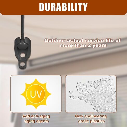 SeprochooSunshade Curtain Replacement Parts, Bungee Jumping kit, Suitable for Coolaroo's External Roller Blinds, and Compatible with Various Outdoor Sunshade Models(1set, Beige) in Kuwait