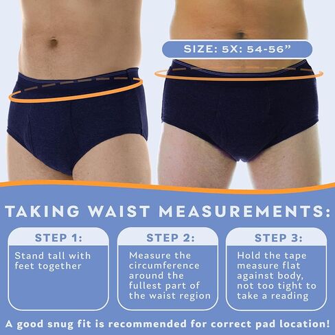 3-Pack Men's Super Absorbency Washable Reusable Bladder Control Briefs Grey Large (Waist 38-40) in Kuwait