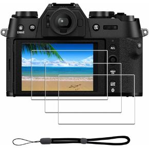 Screen Protector for Fujifilm X-T50 Fuji XT50 + Hand Lanyard [3+1 Pack] Tempered Glass Easy Installation
