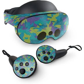 MightySkins Glossy Glitter Skin Compatible with Meta Quest Pro - Summer Camouflage | Protective, Durable High-Gloss Glitter Finish | Easy to Apply, Remove, and Change Styles | Made in The USA