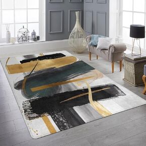9CH Galaxy Moon Area Rug Mat - Planet Earth in Space Large Rugs Carpet for Home Decor Living Bedroom Dinning Room Indoor Non-Slip Area Rug Mat 7' X 5'