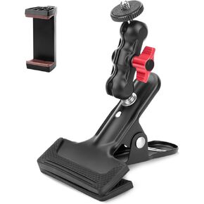 Super Clamp Camera Clamp Mount,Tripod Camera Clip Clamp 3.1" Double Ball Head Magic Arm with 1/4" Screw Phone Holder for Camera Webcam LED Light Smartphone Photoshoot Video Pole Tube Mount in Kuwait