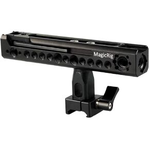 Rotating NATO Handle Top Handle Grip with Cold Shoe Mount and Locating Point for Arri for DSLR Camera, Camera Cage