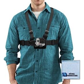 ACUVAR Chest Mount Strap Harness Chesty Body Mount Compatible with GoPro Hero 12, 11, 10, 9, 8, 7, 6, 5, 4, Session, 3+, 3, 2, 1, Max, Hero (2018), AKASO, DJI Osmo Action Cameras Microfiber Cloth
