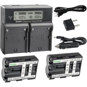 Kastar LCD Dual Smart Fast Charger & 2 x Battery Replacement for NP-FM500H NP-FM500 and Sony Alpha SLT A58 A57 A65 A77 A99 A77V A77II A350 A450 A500 A550 A700 A850 A900 CLM-V55 DSLR Camera