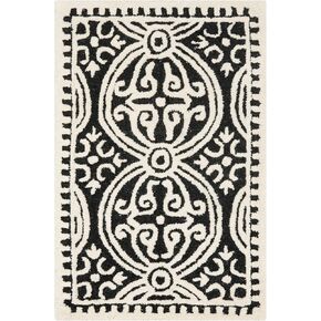 SAFAVIEH Cambridge Collection 6' Square Dark Green / Ivory CAM123Y Handmade Moroccan Premium Wool Area Rug