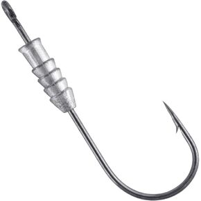 Dr.Fish 20 Pack Fishing Weighted Worm Hooks, Weighted Swimbait Hook Bass Worm Hooks Nail Weight Insert Sinker for Soft Plastics Lures Jig Head Hooks Freshwater Saltwater