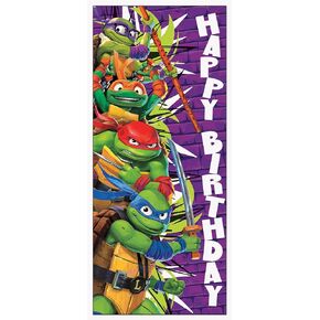 Teenage Mutant Ninja Turtles Birthday Door Poster - 27" x 60", 1 Count | Eye-catching Party Decoration for Kid's Parties