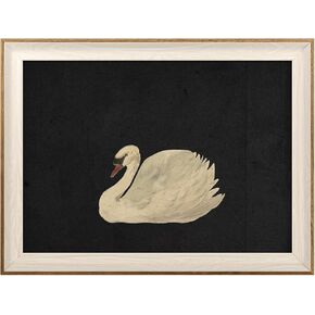 VIYYIEA Framed Canvas Wall Art for Living Room, Vintage Home Decor Animal Oil Painting Summer Room Decor Bathroom Wall Decor, Swan Art Prints Gifts for Friends or Family -【Zwaan】-(10x12 inches)