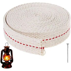 White Oil Lamp Wicks,Oil Lamp for Indoor use Kerosene Lanten Easy to Trim Lamp Wicks,Oil Lamp Wick Replacement Set with Genuine Stitch for Kerosene Burner Lamps Lighting，Oil Lamps and Accessories