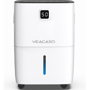 5500 Sq. Ft Dehumidifier for Basement with Drain Hose, VEAGASO 80 Pints Dehumidifiers for Home Large Room Bathroom with Water Tank, Intelligent Humidity Control, Auto Defrost, 24H Timer, Child Lock