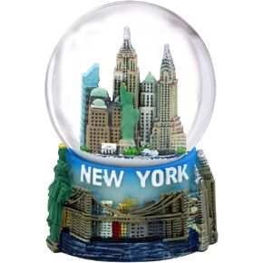 Mini New York City Snow Globe Featuring The NYC Skyline in This Souvenir Figurine with Statue of Liberty, 2.5" Tall (45mm)