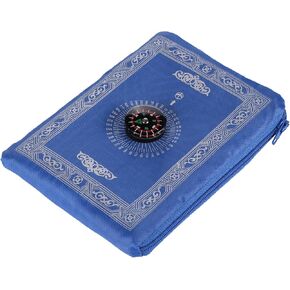 1 Pieces Portable Travel Prayer Mat with Compass, Waterproof Polyester Prayer Rug, Muslim Travel Prayer Mat, for Ramadan Gifts (60cm×100cm)