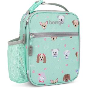 Bentgo Kids Insulated Lunch Tote - Water-Resistant, Reusable, Lightweight & Durable Lunch Bag with Water Bottle Holder & Exterior Pocket, Fits Lunch Box & Water Bottle - Ideal for Ages 3+ (Dinosaur)