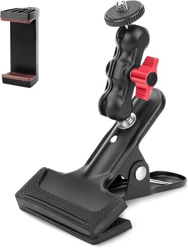 Super Clamp Camera Clamp Mount,Tripod Camera Clip Clamp 3.1" Double Ball Head Magic Arm with 1/4" Screw Phone Holder for Camera Webcam LED Light Smartphone Photoshoot Video Pole Tube Mount in Kuwait