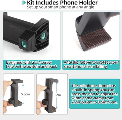 Super Clamp Camera Clamp Mount,Tripod Camera Clip Clamp 3.1" Double Ball Head Magic Arm with 1/4" Screw Phone Holder for Camera Webcam LED Light Smartphone Photoshoot Video Pole Tube Mount in Kuwait