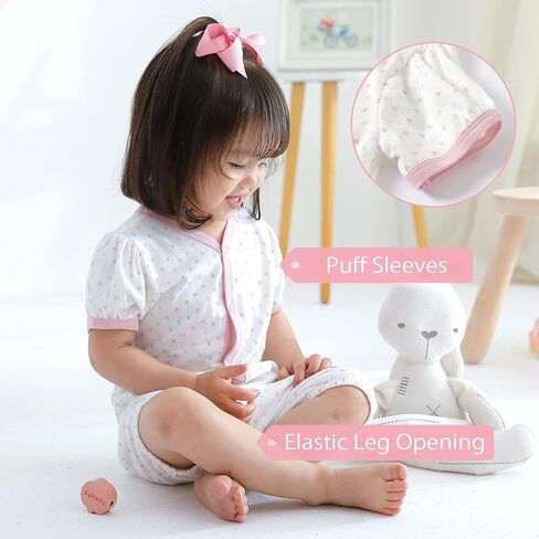 Zanie Kids Baby Girl Romper Short Sleeves Toddler Infant Jumpsuit Cotton Outfit for Summer in Saudi Arabia