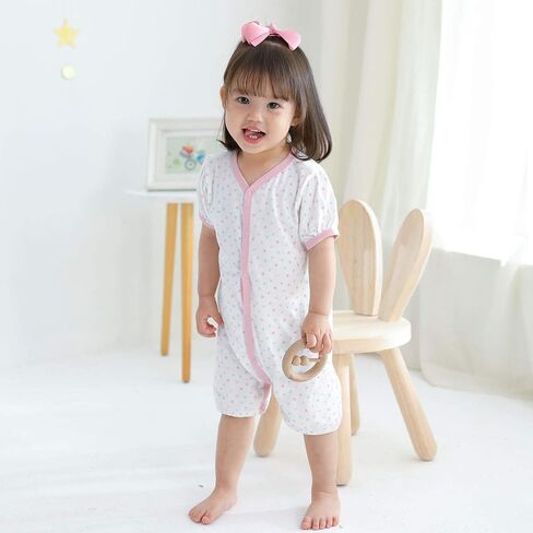 Zanie Kids Baby Girl Romper Short Sleeves Toddler Infant Jumpsuit Cotton Outfit for Summer in Saudi Arabia