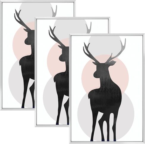 Space Art Deco, 11x14 Picture Frame Set of 3, Display Pictures 8x10 with Mat or 11x14 Without Mat, Wall Mounting Gallery Photo Frames, Gold in Kuwait