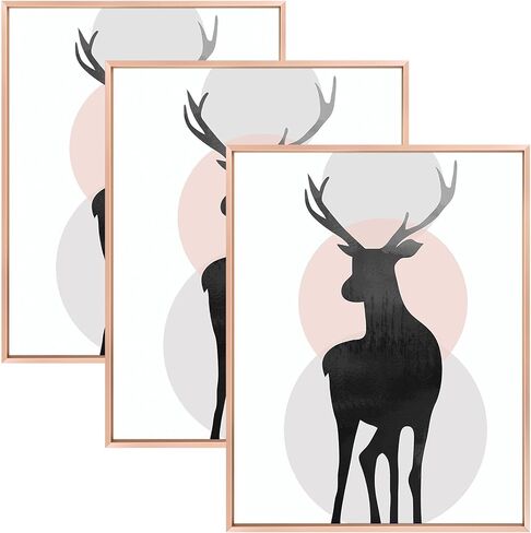 Space Art Deco, 11x14 Picture Frame Set of 3, Display Pictures 8x10 with Mat or 11x14 Without Mat, Wall Mounting Gallery Photo Frames, Gold in Kuwait