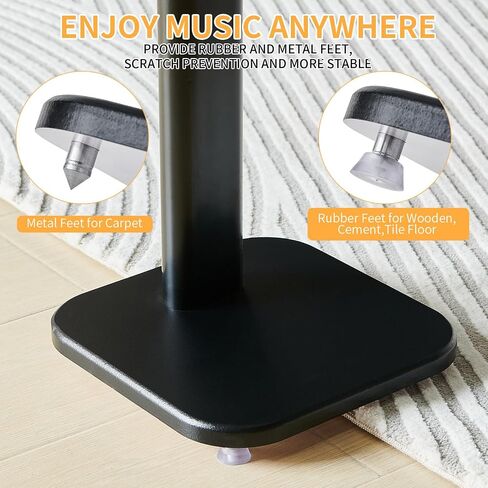 Bookshelf Speaker Stands Pair, Surround Sound Speaker Stand for Large Speakers, Adjustable Speaker Stand Extend 20'' to32'', Rear Speaker Stands Weight Up to 25lbs,1Pair. in Saudi Arabia