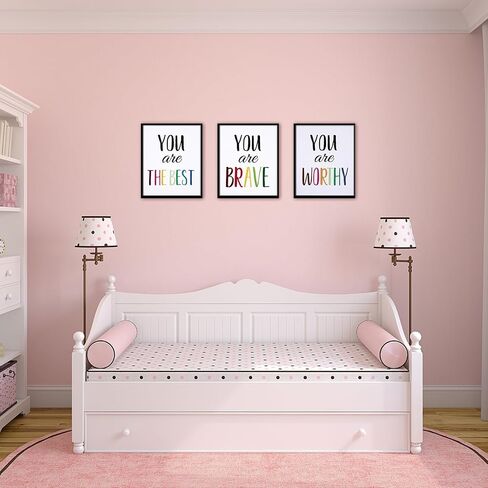 12 Pieces Inspirational Print Wall Poster Motivational Quote Watercolor Words Posters Aesthetic Poster Unframed Canvas Saying Painting Posters for Kids Room Modern Decoration (Black, 8 x 10 Inches) in Saudi Arabia