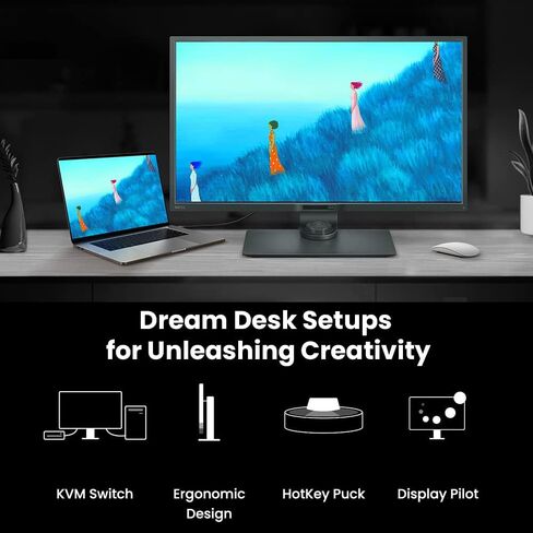 شاشة BenQ PD3200Q ذات التصميم الدقيق بالألوان مقاس 32 بوصة QHD 1440p | 100% Rec.709 & sRGB | Delta E≤3 | تقرير المعايرة | Pantone | AQCOLOR | HotKey Puck | مريح | مكبرات الصوت | DisplayPort | HDMI in Saudi Arabia