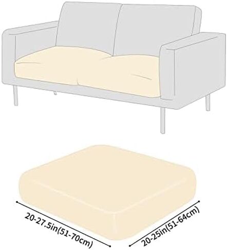 YISUN PU Leather Couch Cushion Sofa Cover, Waterproof Stretch Couch Cushion Slipcovers, Faux Leather Sofa Slipcovers Loveseat Couch Cushion Replacement Chair/Furniture Protector, 3 Pcs (Brown) in Kuwait