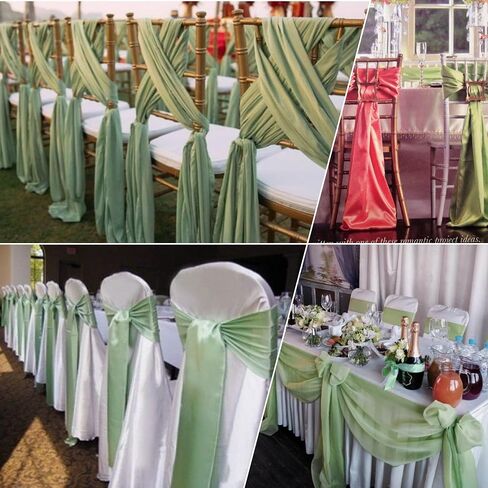 100 PCS Satin Chair Sashes Decorative Bow Chair Sashes Ties Chair Ribbon Bows Chair Cover Band for Wedding Party Ceremony Reception Events Banquet Home Kitchen Decoration (7 x108inch,Rose Gold) in Saudi Arabia