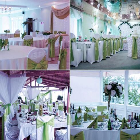 100 PCS Satin Chair Sashes Decorative Bow Chair Sashes Ties Chair Ribbon Bows Chair Cover Band for Wedding Party Ceremony Reception Events Banquet Home Kitchen Decoration (7 x108inch,Rose Gold) in Saudi Arabia
