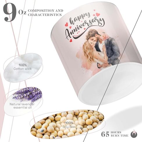 هدايا رومانسية مضحكة للصديقة، والزوجة، والصديق، والزوج، وBFF - عيد الميلاد، والذكرى السنوية، والكريسماس، وعيد الحب - شمعة اللافندر in Kuwait