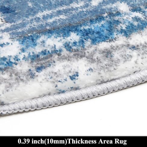 HEBE Boho Round Area Rug 4Ft Non Slip Washable Rug for Living Room Bedroom Vintage Distressed Medallion Round Rug Soft Circle Rug Throw Carpet for Dining Room Bathroom Nursery in Kuwait