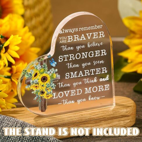 Always Remember You Are Braver Than You Think Inspirational Gift for Women Cheer up Gifts for Home Office Decor Positive Wall Plaque for Friend Mom Sister (Mixed Color, Fresh Style) in Saudi Arabia