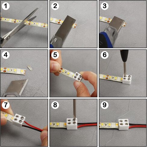 25 حزمة موصل ضوء شريط LED بدون لحام 2 دبوس موصل كتلة طرفية برغي أسفل شريط موصل شريط LED إلى سلك لمصابيح شريط LED ملونة واحدة 5 فولت 12 فولت 24 فولت (أبيض، 8 مم) in Kuwait